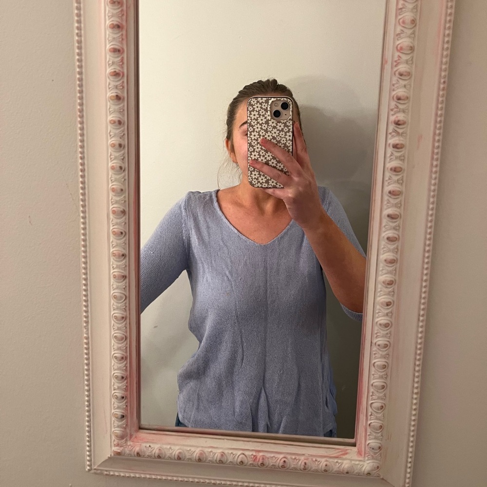 Light blue quarter sleeve top